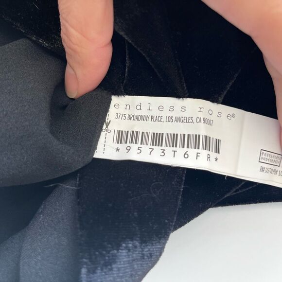 Endless Rose Black Velvet Cami with Crystal Embellishments Sz S - Picture 12 of 13